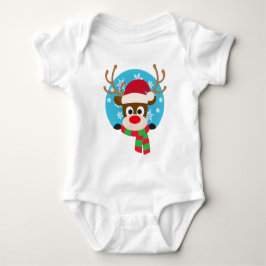 Niedlicher Rudolph The Red Nose Rentier | Baby Bod Baby Strampler