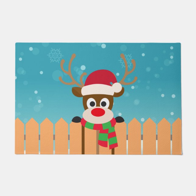 Niedlicher Rudolph The Red Nose Rentier | Doormat Fußmatte (Vorderseite)