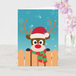 Niedlicher Rudolph The Red Nose Rentier | Grußkart Karte
