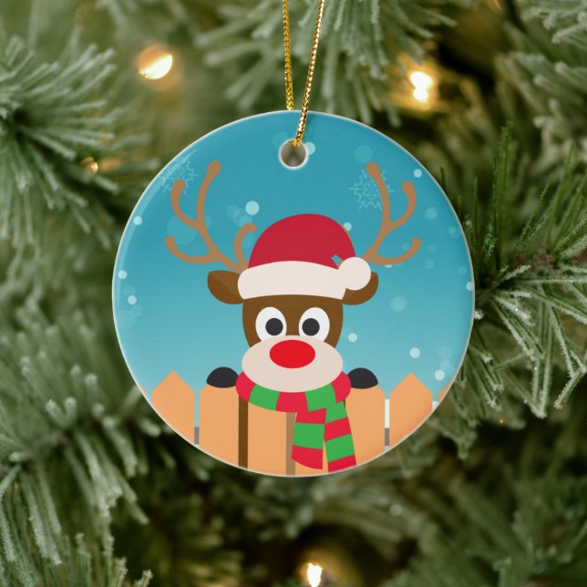 Niedlicher Rudolph The Red Nose Rentier | Ornament (Baum)
