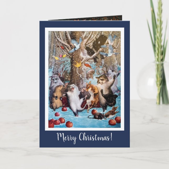 Niedlicher Ruf der Weihnachtskarte Feiertagskarte (Vorderseite)