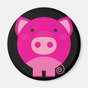 Niedlicher runder Schwein-Cartoon Magnet