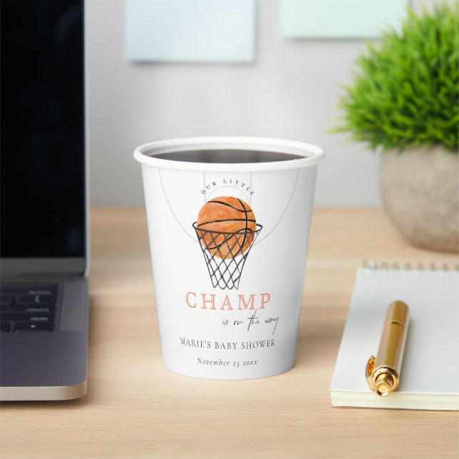 Niedlicher Rust unsere kleine Lampe Basketball Bab Pappbecher (InSitu)