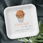 Niedlicher Rust unsere kleine Lampe Basketball Bab Pappteller<br><div class="desc">Für weitere Anpassungen oder andere passende Artikel kontaktieren Sie mich bitte unter yellowfebstudio@gmail.com</div>