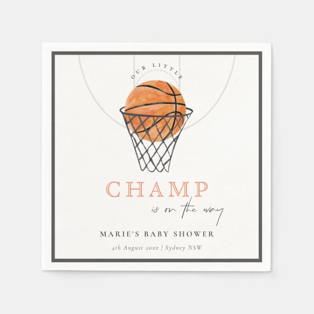 Niedlicher Rust unsere kleine Lampe Basketball Bab Serviette (Vorderseite)