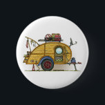 Niedlicher RV Vintager Button<br><div class="desc">Erinnerungen des Campings dauern eine Lebenszeit! Und tun Sie so jene Erinnerungen Ihres Teardropcampers. Diese runden Knöpfe des wunderlichen Teardropcampers sind so niedlich, wie sie sein können:) wurde dieser Vintage Campingsanhänger des Teardrop vom Künstler Richard Neuman entworfen. Seins redete einzigartig Vintage Anhänger an, die Grafik weltweit gesammelt wird. Sie finden,...</div>