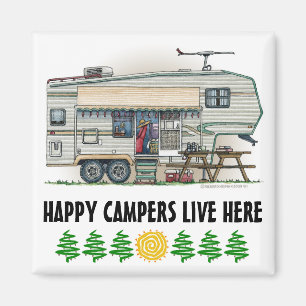 Niedlicher RV Vintager Camper Magnet