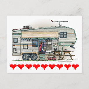 Niedlicher RV Vintager Camper Postkarte