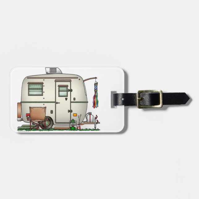 Niedlicher RV-Vintager Gepäckanhänger (Vorderseite horizontal)