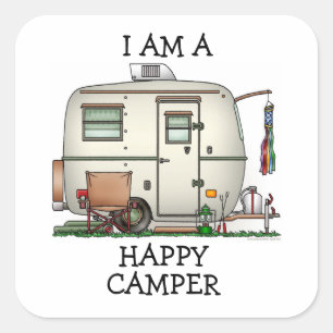 Niedlicher RV-Vintager Quadratischer Aufkleber