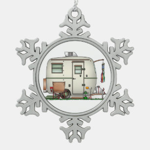 Niedlicher RV-Vintager Schneeflocken Zinn-Ornament