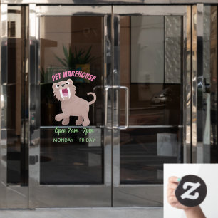 Niedlicher Säbeltoothy Tiger Smilodon Cartoon Fensteraufkleber