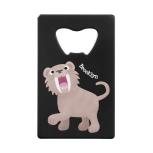 Niedlicher Säbeltoothy Tiger Smilodon Cartoon Geldbeutel Flaschenöffner
