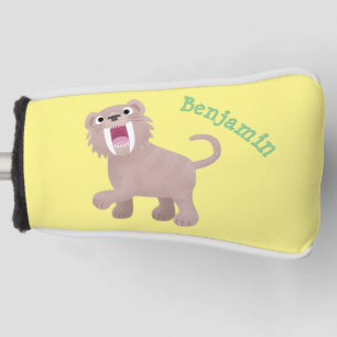 Niedlicher Säbeltoothy Tiger Smilodon Cartoon Golf Headcover