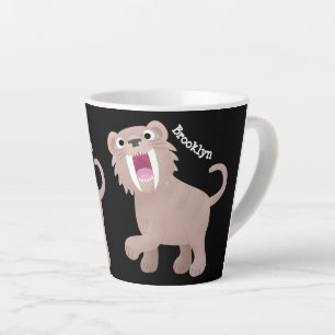 Niedlicher Säbeltoothy Tiger Smilodon Cartoon Milchtasse