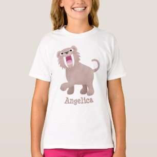 Niedlicher Säbeltoothy Tiger Smilodon Cartoon T-Shirt