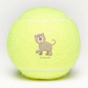 Niedlicher Säbeltoothy Tiger Smilodon Cartoon Tennisbälle