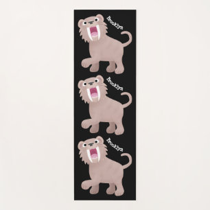 Niedlicher Säbeltoothy Tiger Smilodon Cartoon Yogamatte