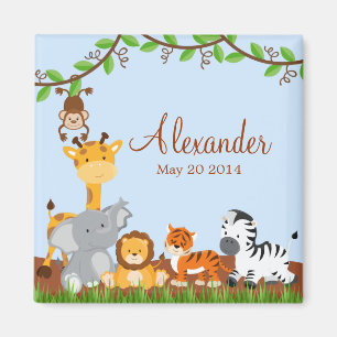Niedlicher Safari-Dschungel-Tier-Jungen-Magnet Magnet