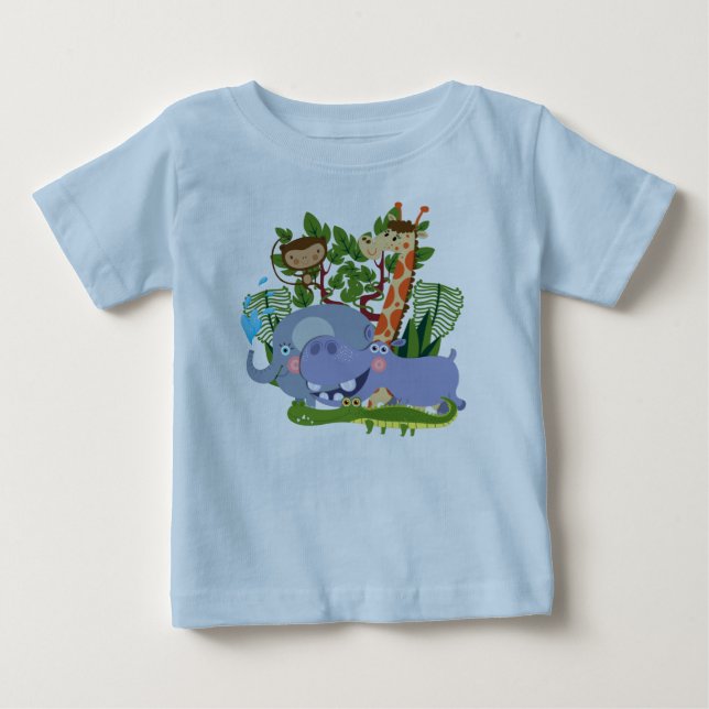 Niedlicher Safari-Tier-Baby-Spielanzug Baby T-shirt (Vorderseite)