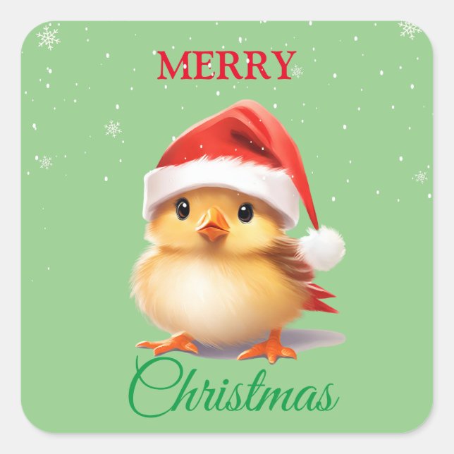 Niedlicher Safari-Vogel Weihnachtskostüm Quadratischer Aufkleber (Vorderseite)
