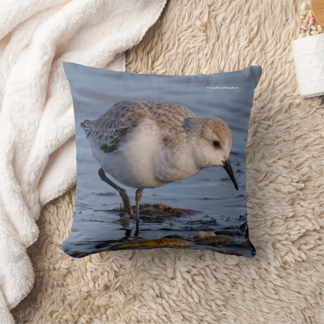 Niedlicher Sandpiper beim Winterwandern Kissen (Decke)
