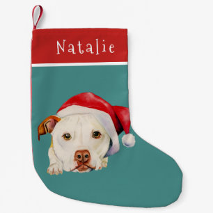 Niedlicher Sankt-Hundegruben-Stier-Terrier Kleiner Weihnachtsstrumpf