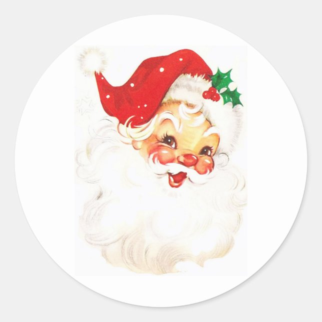 Niedlicher Santa-Aufkleber Runder Aufkleber (Vorderseite)