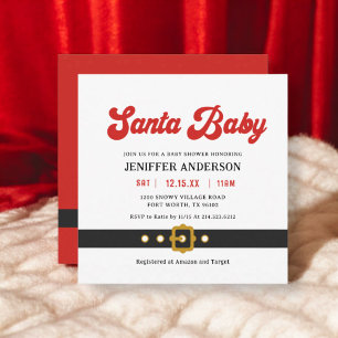 Niedlicher Santa Baby Holiday Baby Duschplatz Einladung