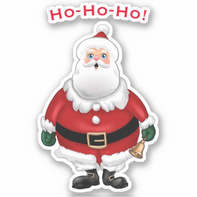 Niedlicher Santa Cartoon Aufkleber (Vorderseite)
