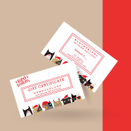 Niedlicher Santa Cat Cartoon Weihnachtsgeschenk Visitenkarte