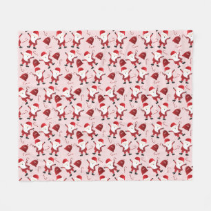 Niedlicher Santa Claus Candy Cane Pattern Red Fleecedecke