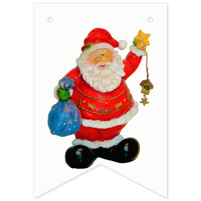 Niedlicher Santa Claus Father Christmas Kris Kring Wimpelkette (Erste Fahne)