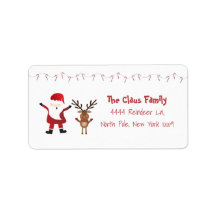 Niedlicher Santa Claus Reindeer Candy Canes Red
