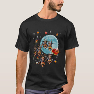 Niedlicher Santa Claus Reitsport Dackel Hund Fraue T-Shirt