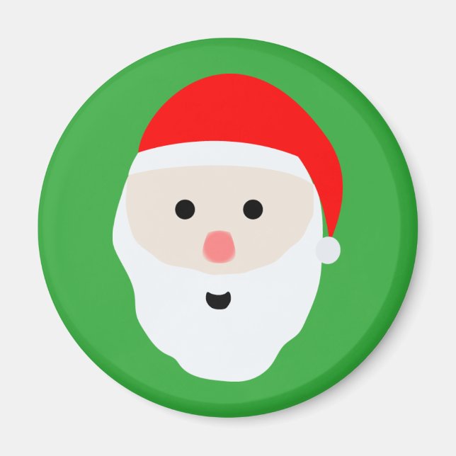 Niedlicher Santa Claus Round Magnet (Vorne)