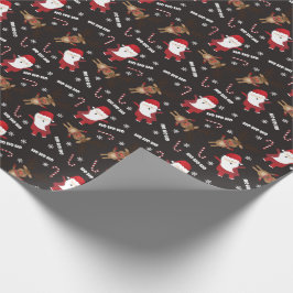 Niedlicher Santa Claus Rudolph Reindeer Pattern Geschenkpapier