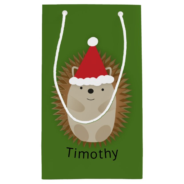 Niedlicher Santa Igel Kleine Geschenktüte (Rückseite)