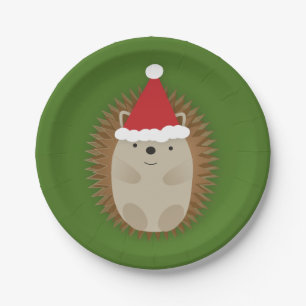 Niedlicher Santa Igel Pappteller