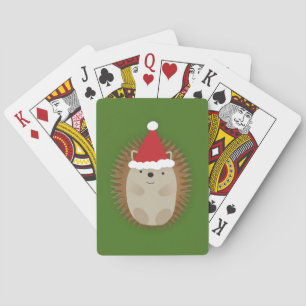 Niedlicher Santa Igel Spielkarten