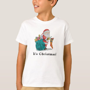 niedlicher Santa mit Spielzeug Weihnachten Kinder T-Shirt