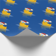 Niedlicher Santa Rubber Ente auf blauem Hintergrun