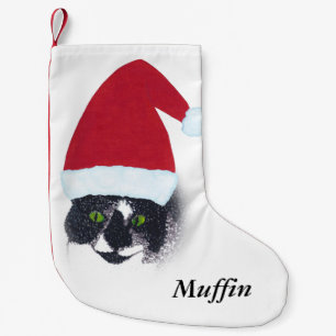 Niedlicher Santa Tuxedo Weihnachtskater Strümpfe Kleiner Weihnachtsstrumpf