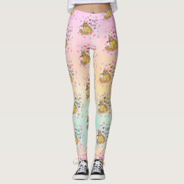 Niedlicher sarkastischer Cartoon kitty hail Satan Leggings