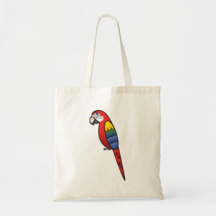 Niedlicher Scarlet Cartoon Macaw Parrot Bird Tragetasche