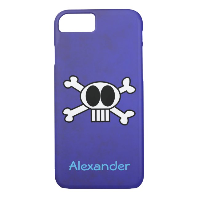 Niedlicher Schädel und Kreuze mit großen schwarzen Case-Mate iPhone Hülle (Rückseite)