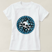 Niedlicher Schädel und Kreuzknochen - Blau