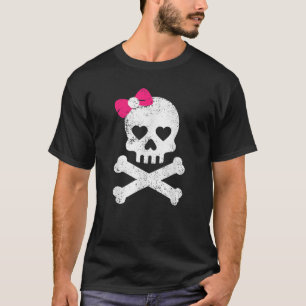 Niedlicher Schädelknochen Rosa Frauen Mädchen Ador T-Shirt