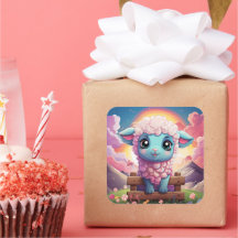 Niedlicher Schafaufkleber