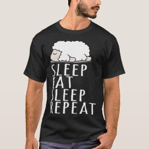 Niedlicher Schafschlaf essen Sprichwort Nachthemd T-Shirt